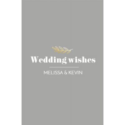 Folie wedding wishes kaart gold leaf staand enkel