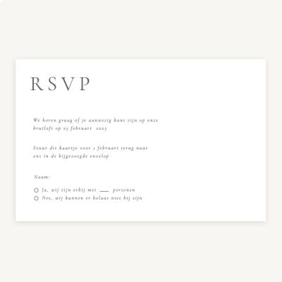 RSVP kaart coton blanc