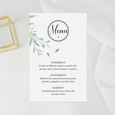 Modern elegance menukaart staand enkel