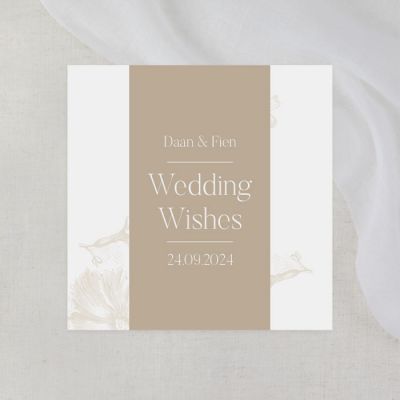 Wedding wishes kaart lovely beige