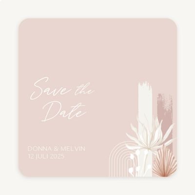 Save the date kaart boho blush