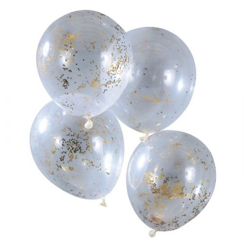 Confetti ballonnen glitter goud (5st) Gold Christmas