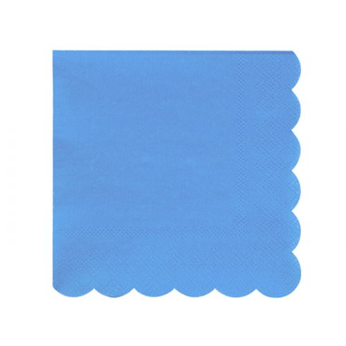 Gebaksservetten Bright Blue (20st) Beautiful Basic Meri Meri