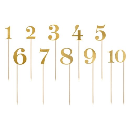 Tafelnummers goud 1-10