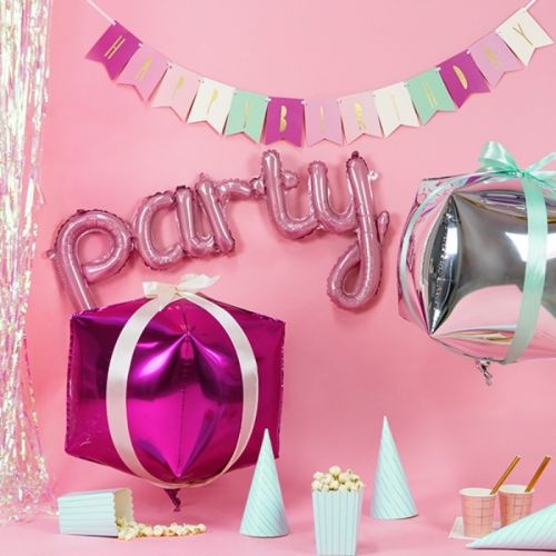 Folieballon party roze 80cm