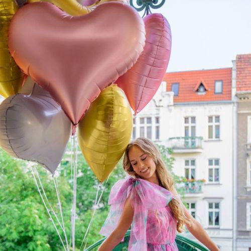 Folieballon hart licht roze (75cm)