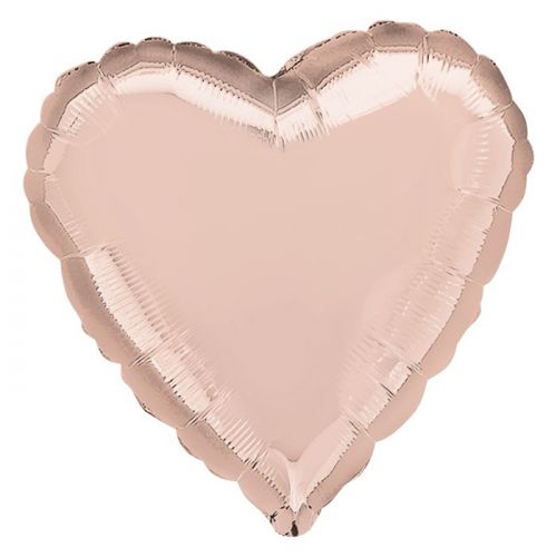 Folieballon hart roségoud (43cm)