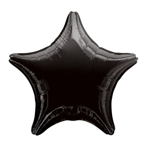 Folieballon ster zwart (48cm) 