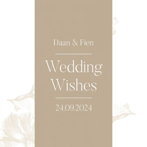 Wedding wishes kaart lovely beige