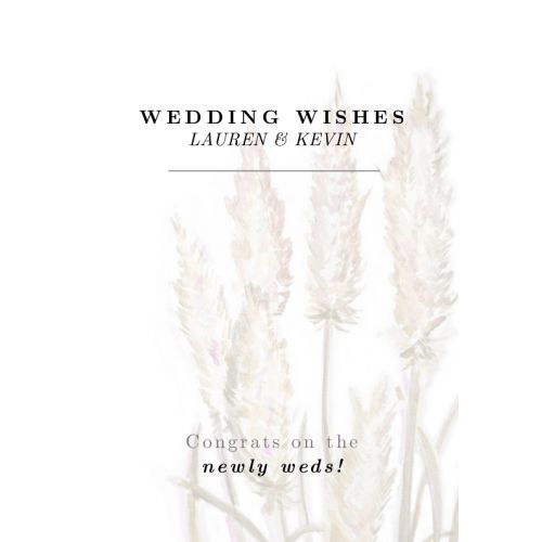 Pampas gras wedding wishes kaart staand enkel