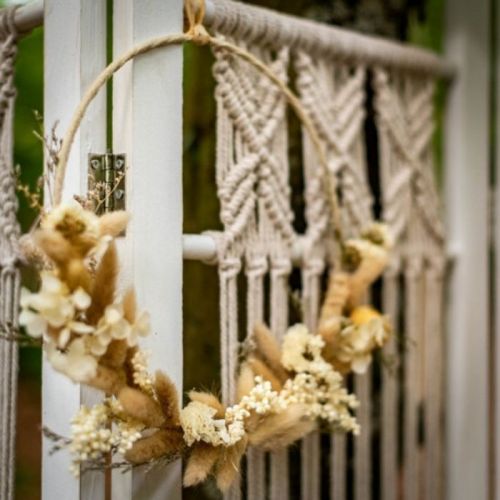 Decoratiehanger droogbloemen beige