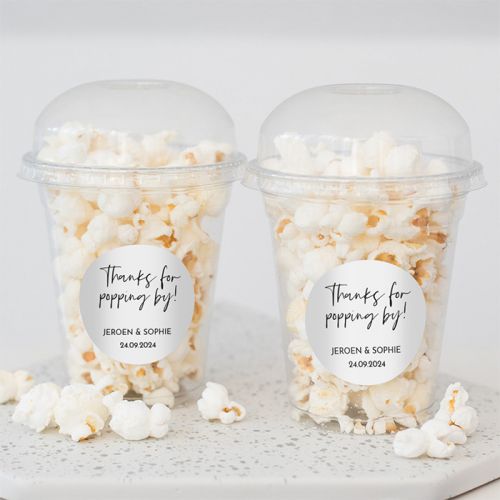Bedankje bruiloft popcornbeker Modern