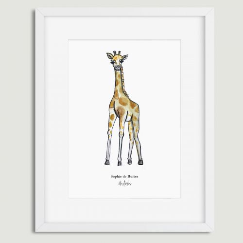 Aquarel poster giraf illustratie door Sophie de Ruiter