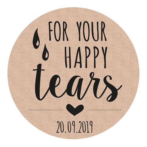 Etiket rond 35mm for your happy tears kraft
