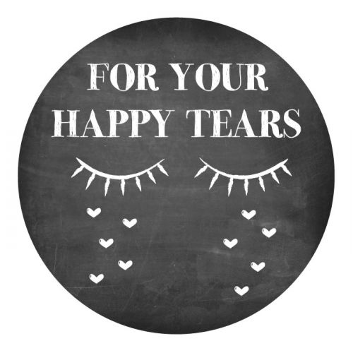 Etiket rond 35mm for your happy tears krijtbord oogjes