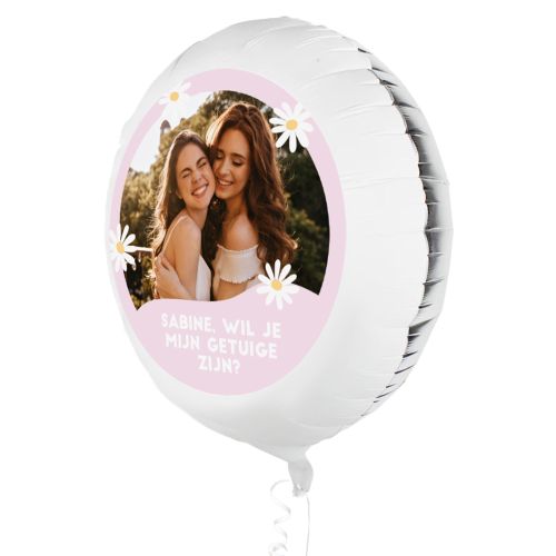 Folieballon met foto getuige vragen daisy