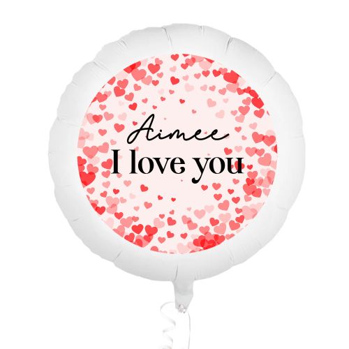 Folieballon I love you hartjes
