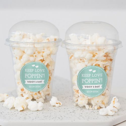 Popcorn beker basic pastel mintgroen