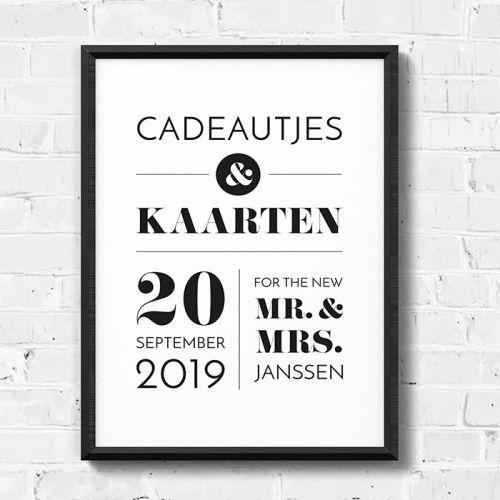 Poster Cadeaus & Kaarten Modern typografisch