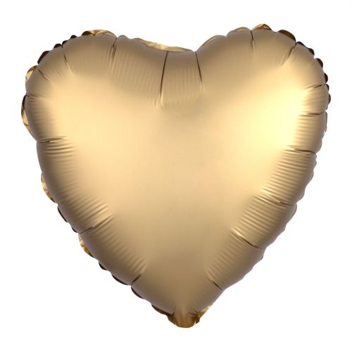 Folieballon Satin Luxe hart goud (43cm) 