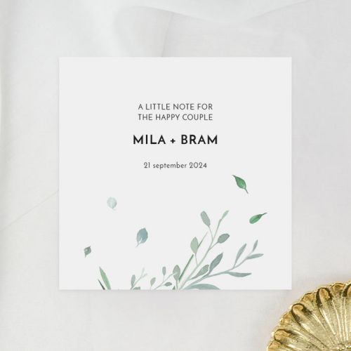 Modern elegance wedding wishes kaart vierkant enkel