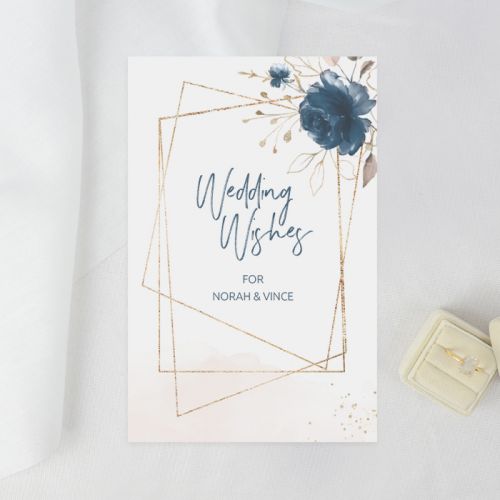 Elegance breeze wedding wishes kaart staand enkel