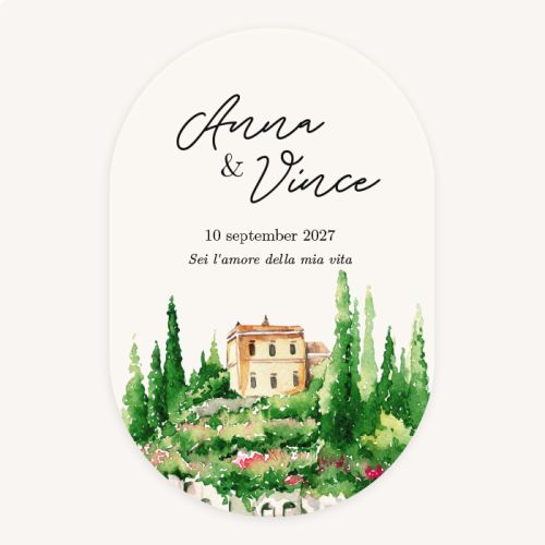 Trouwkaart italian vineyard