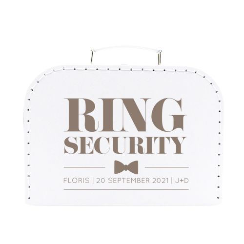 Gepersonaliseerd koffertje wit ring security modern