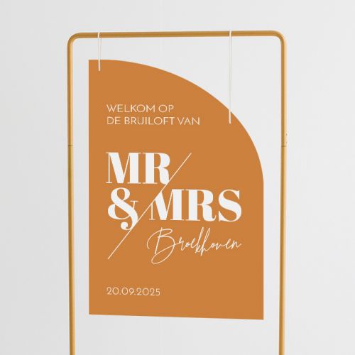 Welkomstbord bruiloft kwartrond modern paper