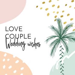 Paradise love wedding wishes vierkant enkel