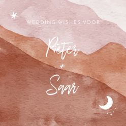 Wedding wishes kaart desert moon