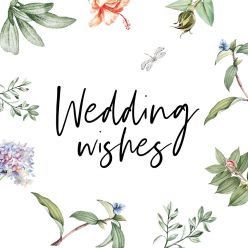 Love Blooms wedding wishes kaart vierkant enkel