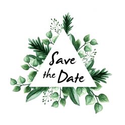 Touch of nature save the date kaart vierkant driehoek