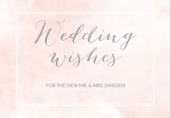 New beginnings wedding wishes kaart liggend enkel