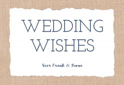 Indigo eco wedding wishes kaart liggend enkel