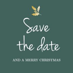 Folie save the date kaart kerst mistletoe vierkant