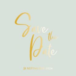 Folie save the date kaart pastel wedding mint vierkant