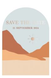 Folie save the date kaart mountain love staand enkel