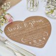 Wedding wishes kraft hart (10st) Rustic Country Ginger Ray