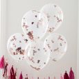 Confetti ballonnen rosé hartjes (5st) Ginger Ray