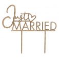 Houten taarttopper Just Married Sage Wedding Ginger Ray