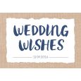 Indigo eco wedding wishes kaart liggend typografie