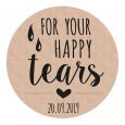 Etiket rond 35mm for your happy tears kraft hartjes banner