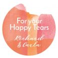 Happy tears etiket coral aquarelle