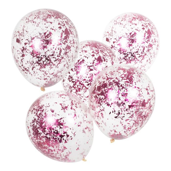 Confetti ballonnen roze Mix It Up (5st) Ginger Ray
