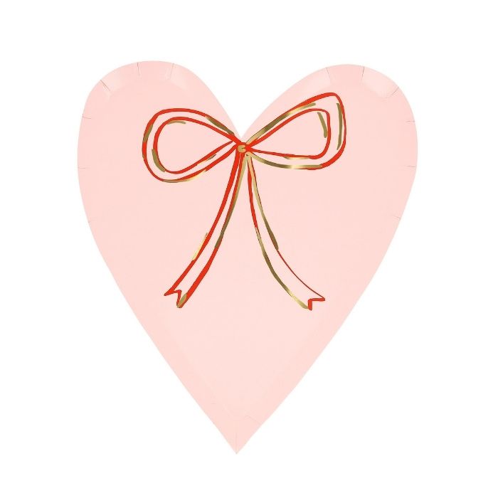 Borden hartjes met strik Valentijn (8st) Meri Meri