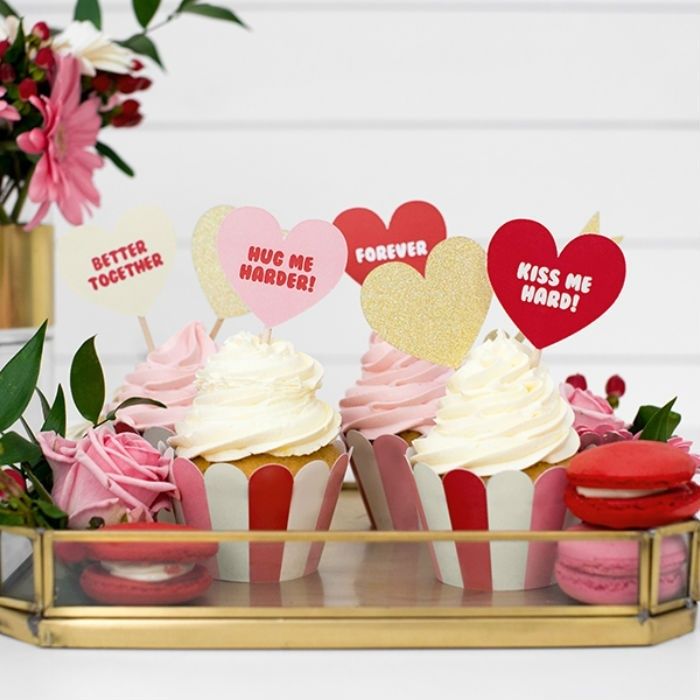 Cupcake prikkers (6st) Sweet Love Collectie