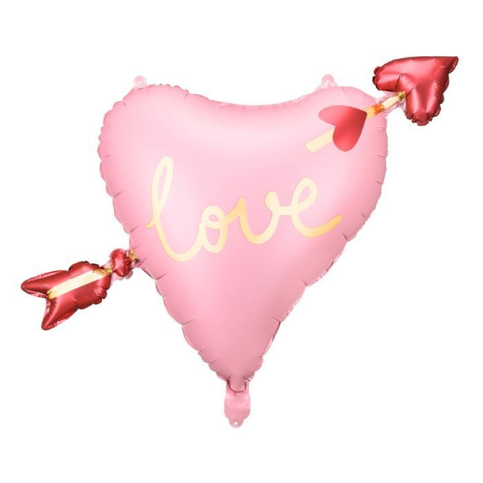 Folieballon hart met pijl