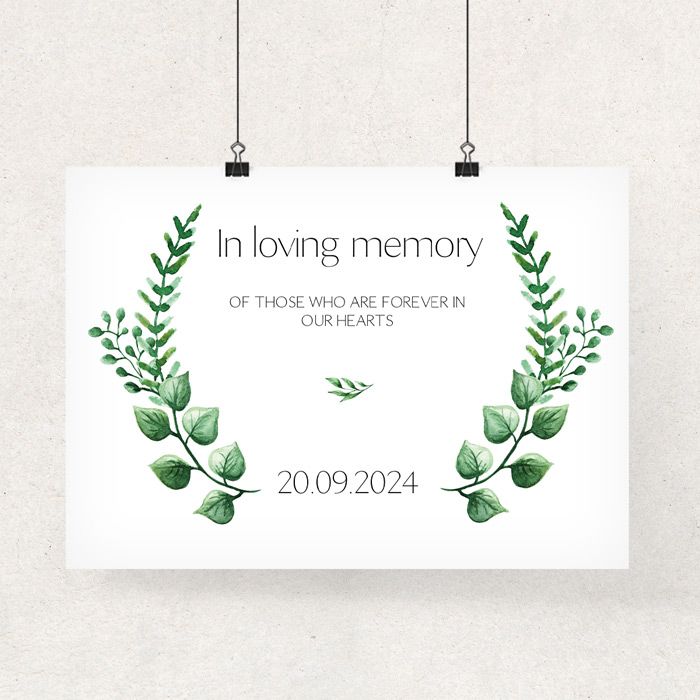 Poster touch of nature in loving memory