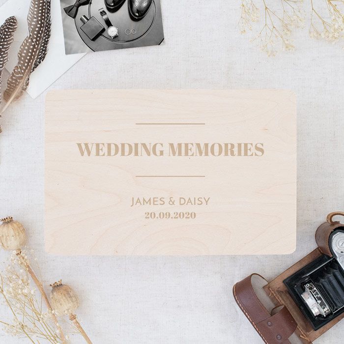 Houten wedding memorybox modern paper